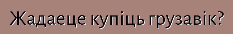 Жадаеце купіць грузавік?