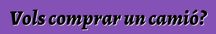 Vols comprar un camió?