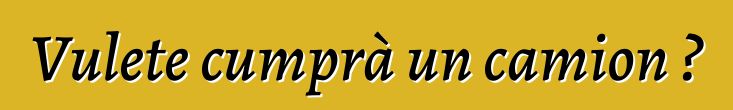 Vulete cumprà un camion ?