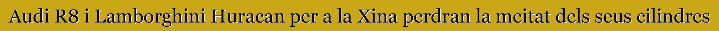 Audi R8 i Lamborghini Huracan per a la Xina perdran la meitat dels seus cilindres