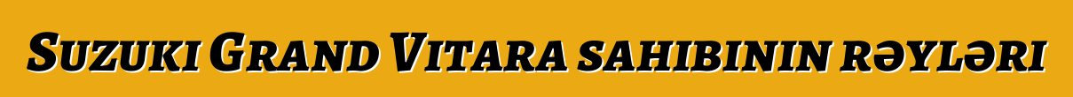 Suzuki Grand Vitara sahibinin rəyləri