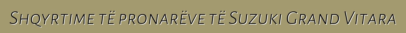 Shqyrtime të pronarëve të Suzuki Grand Vitara