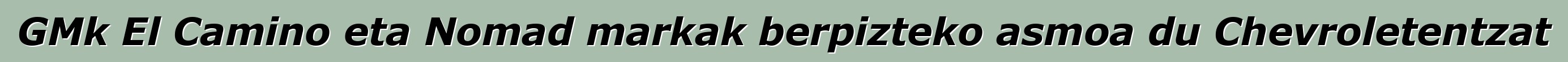 GMk El Camino eta Nomad markak berpizteko asmoa du Chevroletentzat