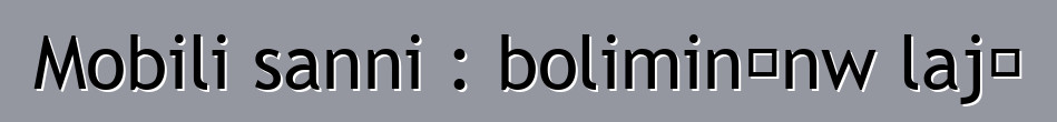Mobili sanni : boliminɛnw lajɛ