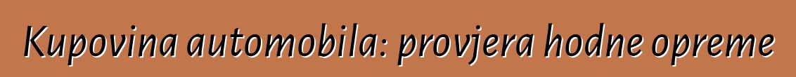 Kupovina automobila: provjera hodne opreme