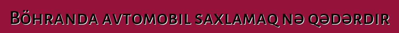 Böhranda avtomobil saxlamaq nə qədərdir