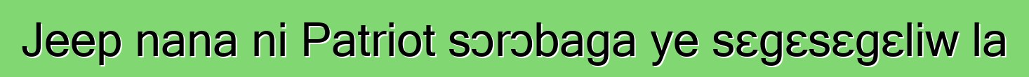 Jeep nana ni Patriot sɔrɔbaga ye sɛgɛsɛgɛliw la