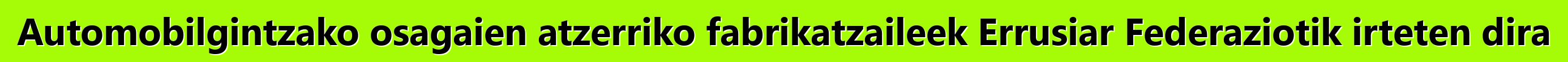 Automobilgintzako osagaien atzerriko fabrikatzaileek Errusiar Federaziotik irteten dira