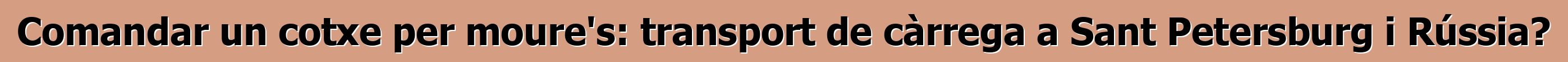 Comandar un cotxe per moure's: transport de càrrega a Sant Petersburg i Rússia?