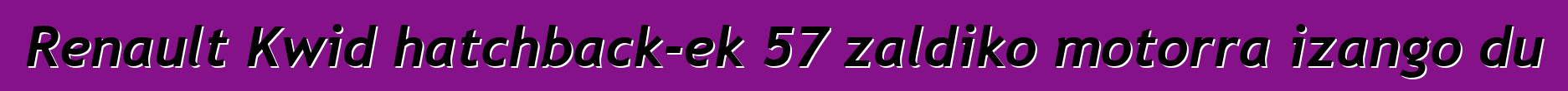 Renault Kwid hatchback-ek 57 zaldiko motorra izango du