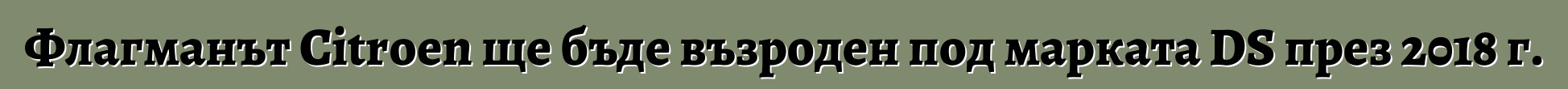 Флагманът Citroen ще бъде възроден под марката DS през 2018 г.