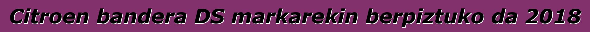 Citroen bandera DS markarekin berpiztuko da 2018
