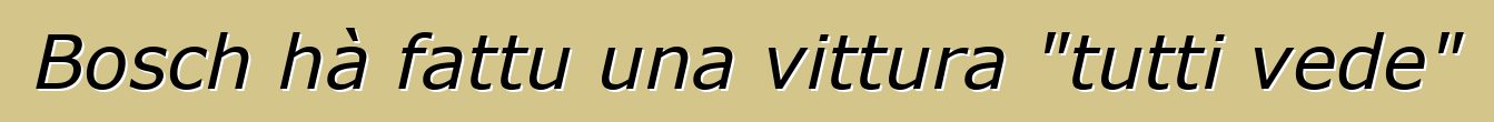 Bosch hà fattu una vittura "tutti vede"