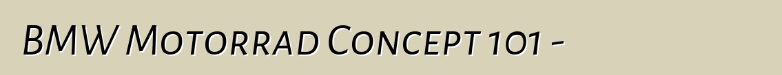BMW Motorrad Concept 101 - تجسيد لروح الطريق المفتوح