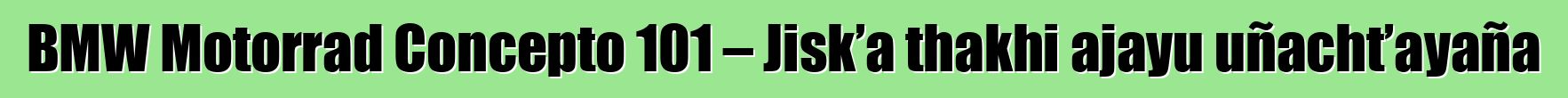 BMW Motorrad Concepto 101 – Jisk’a thakhi ajayu uñacht’ayaña