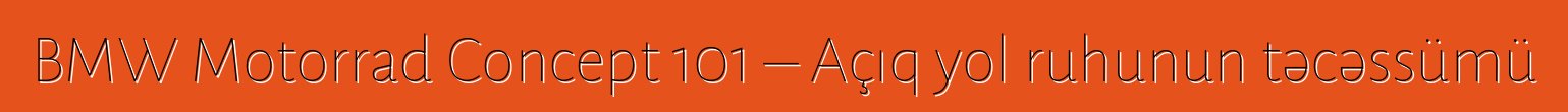BMW Motorrad Concept 101 – Açıq yol ruhunun təcəssümü