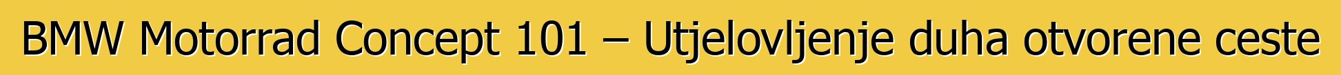 BMW Motorrad Concept 101 – Utjelovljenje duha otvorene ceste