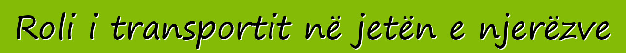 Roli i transportit në jetën e njerëzve