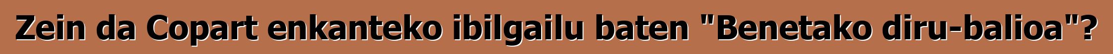 Zein da Copart enkanteko ibilgailu baten "Benetako diru-balioa"?