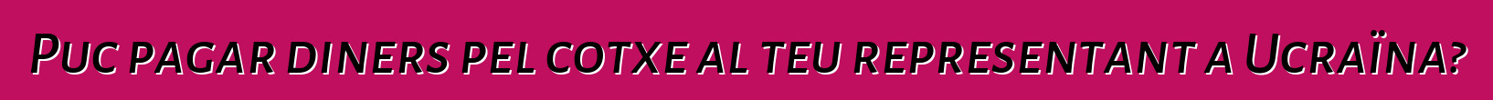 Puc pagar diners pel cotxe al teu representant a Ucraïna?
