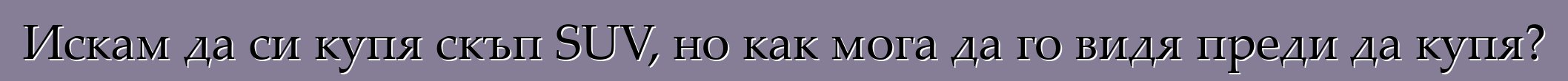 Искам да си купя скъп SUV, но как мога да го видя преди да купя?