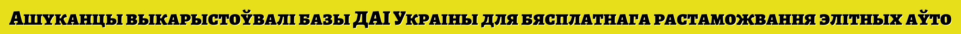 Ашуканцы выкарыстоўвалі базы ДАІ Украіны для бясплатнага растаможвання элітных аўто