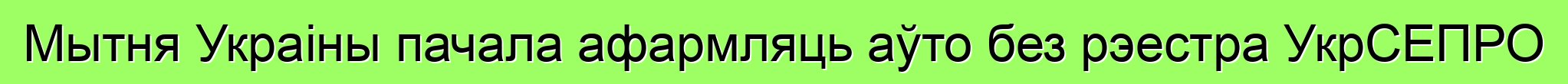 Мытня Украіны пачала афармляць аўто без рэестра УкрСЕПРО