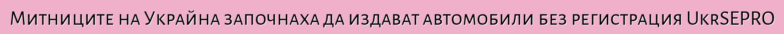 Митниците на Украйна започнаха да издават автомобили без регистрация UkrSEPRO