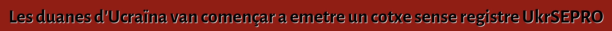 Les duanes d'Ucraïna van començar a emetre un cotxe sense registre UkrSEPRO