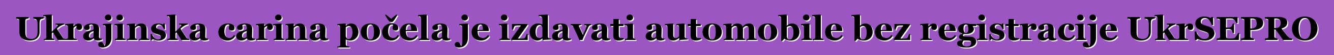 Ukrajinska carina počela je izdavati automobile bez registracije UkrSEPRO