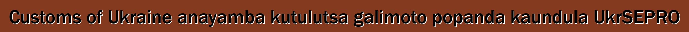 Customs of Ukraine anayamba kutulutsa galimoto popanda kaundula UkrSEPRO