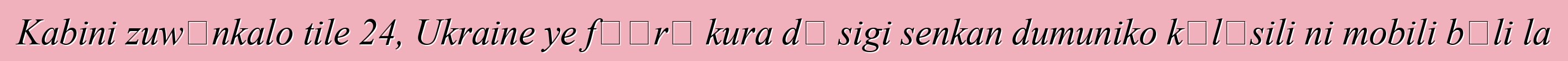 Kabini zuwɛnkalo tile 24, Ukraine ye fɛɛrɛ kura dɔ sigi senkan dumuniko kɔlɔsili ni mobili bɔli la