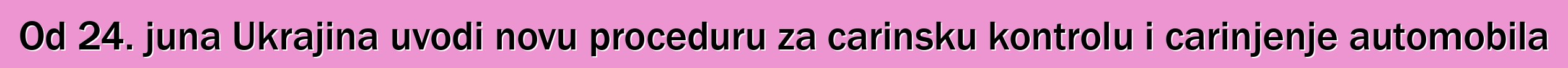 Od 24. juna Ukrajina uvodi novu proceduru za carinsku kontrolu i carinjenje automobila