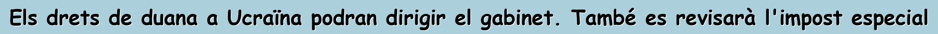 Els drets de duana a Ucraïna podran dirigir el gabinet. També es revisarà l'impost especial
