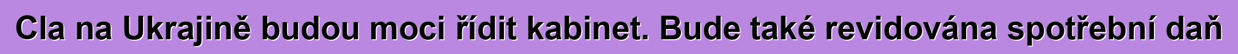 Cla na Ukrajině budou moci řídit kabinet. Bude také revidována spotřební daň