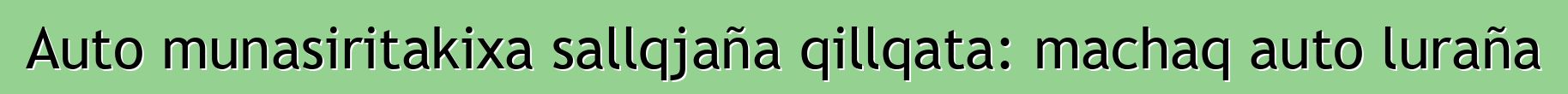 Auto munasiritakixa sallqjaña qillqata: machaq auto luraña