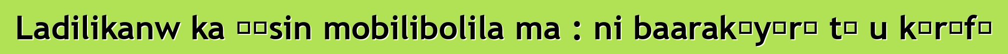 Ladilikanw ka ɲɛsin mobilibolila ma : ni baarakɛyɔrɔ tɛ u kɛrɛfɛ