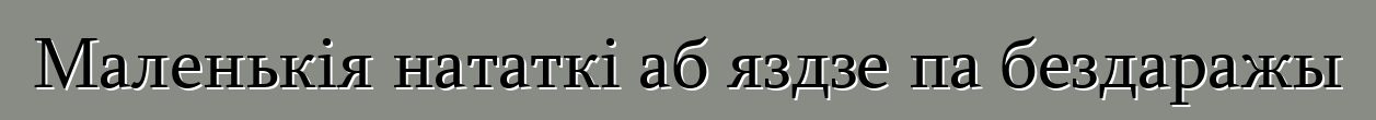 Маленькія нататкі аб яздзе па бездаражы