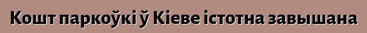 Кошт паркоўкі ў Кіеве істотна завышана