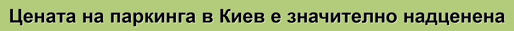 Цената на паркинга в Киев е значително надценена