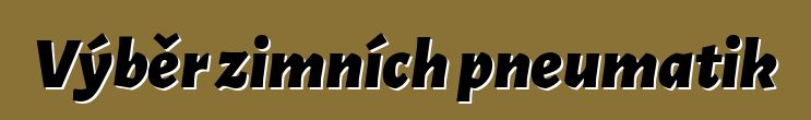 Výběr zimních pneumatik