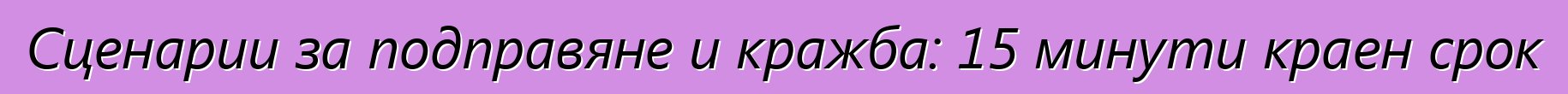 Сценарии за подправяне и кражба: 15 минути краен срок