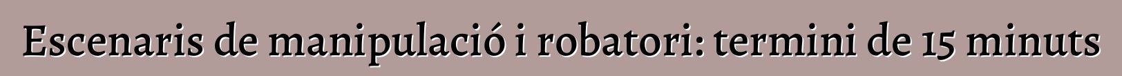 Escenaris de manipulació i robatori: termini de 15 minuts