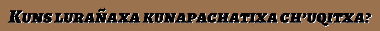 Kuns lurañaxa kunapachatixa ch’uqitxa?