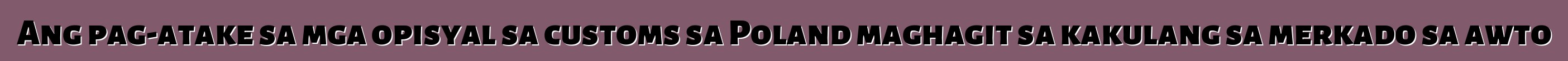 Ang pag-atake sa mga opisyal sa customs sa Poland maghagit sa kakulang sa merkado sa awto