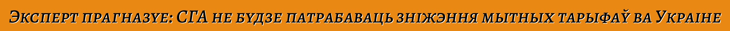 Эксперт прагназуе: СГА не будзе патрабаваць зніжэння мытных тарыфаў ва Украіне
