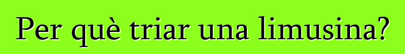 Per què triar una limusina?