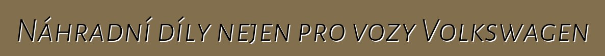 Náhradní díly nejen pro vozy Volkswagen