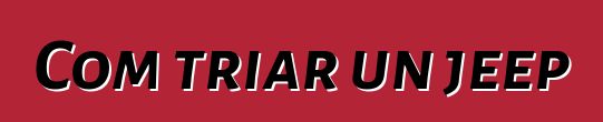 Com triar un jeep