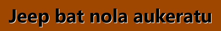 Jeep bat nola aukeratu